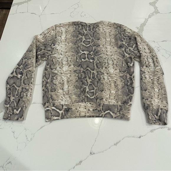 Gaze XS Reptile Snake Neutral Fleece Cozy Casual Long Sleeve Sweatshirt Top - Picture 6 of 11